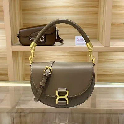 Leather Saddle Half Moon Bag